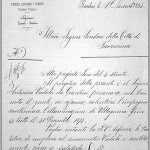 Il nonno pur essendo muratore faceva anche la palificazione elettrica , cosi' dice questa lettera al sindaco di Taormina del 3.11. 1898 scritta da Lecomte